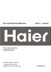 Handleiding Haier HWM95-987S Wasmachine
