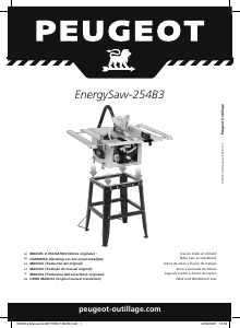 Manual de uso Peugeot EnergySaw-254B3 Sierra de mesa