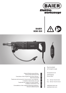 Brugsanvisning Baier BDB 819 Diamantboremaskine