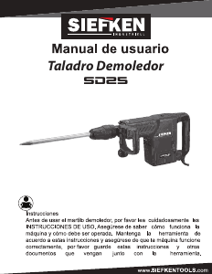 Manual de uso Siefken SD25 Martillo de demolición