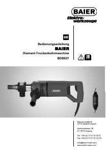 Bedienungsanleitung Baier BDB 827 Diamantbohrmaschine