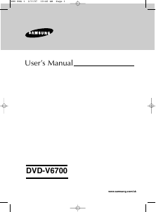 Handleiding Samsung DVD-V6700S DVD-Video combinatie