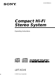 Manual Sony LBT-XGV6 Stereo-set
