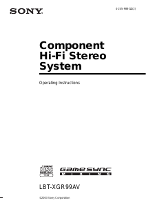 Handleiding Sony LBT-XGR99AV Stereoset