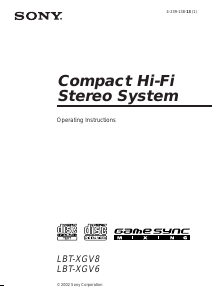 Manual Sony LBT-XGV8 Stereo-set