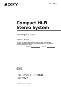 Handleiding Sony LBT-G2500 Stereoset