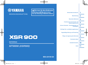 Bedienungsanleitung Yamaha XSR900 (2022) Motorrad