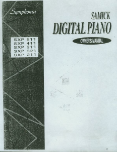 Manual Samick SXP311 Digital Piano