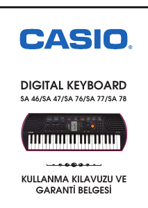 Kullanım kılavuzu Casio SA 76 Dijital klavye
