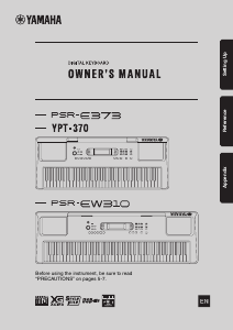 Manual Yamaha PSR-E373 Digital Keyboard