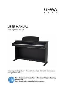 Manual GEWA DP 345 Digital Piano