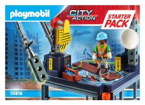 Instrukcja Playmobil set 70816 Construction Starter pack plac budowy z wciągarką linową