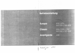 Bedienungsanleitung FFB Avantgarde 660 (1995) Wohnmobil