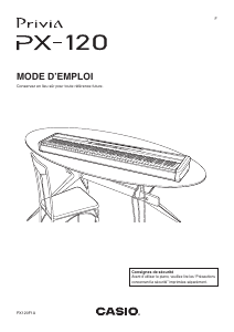 Mode d’emploi Casio PX-120 Privia Piano numérique