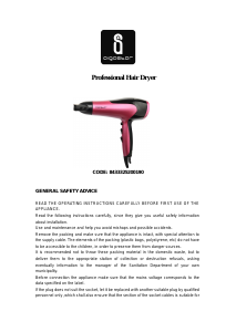 Manual Aigostar 8433325200190 Hair Dryer