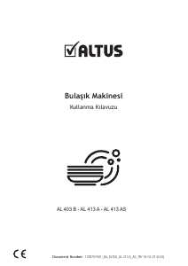 Kullanım kılavuzu Altus AL 403 B Bulaşık makinesi