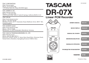 Manual de uso Tascam DR-07X Grabadora de voz