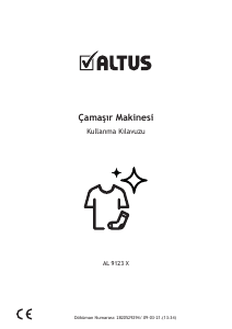 Kullanım kılavuzu Altus AL 9123 X Çamaşır makinesi