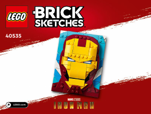 Handleiding Lego set 40535 Brick Sketches Iron Man