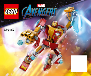 Bruksanvisning Lego set 76203 Super Heroes Iron Man robotrustning