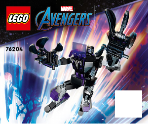 Manual Lego set 76204 Super Heroes Black Panther mech armor