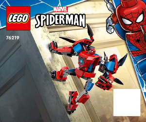 Manual Lego set 76219 Super Heroes Batalha de Robôs do Homem-aranha e Green Goblin