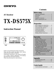 Handleiding Onkyo TX-DS575X Receiver