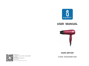Manual Aigostar 8433325501020 Secador de cabelo