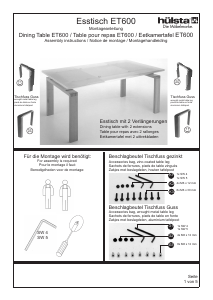 Handleiding Hülsta ET600 Eettafel