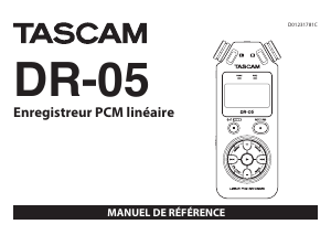 Mode d’emploi Tascam DR-05 Enregistreur numérique