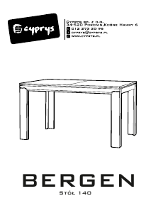 説明書 Cyprys Bergen ダイニングテーブル