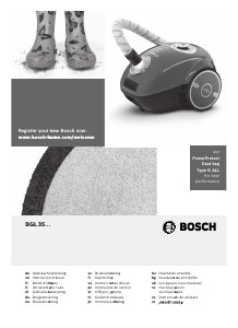 Manual Bosch BGL35110 Aspirator