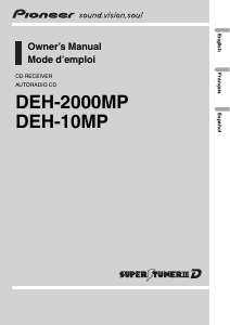 Manual de uso Pioneer DEH-2000MP Radio para coche