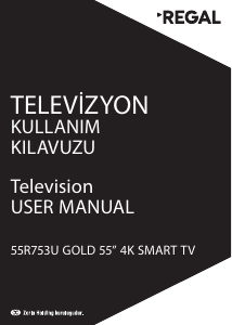 Kullanım kılavuzu Regal 55R753U GOLD LED televizyon