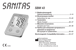 Mode d’emploi Sanitas SBM 43 Tensiomètre