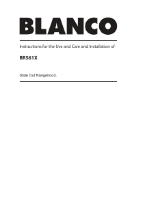 Manual Blanco BRS61X Cooker Hood