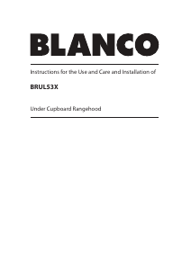 Handleiding Blanco BRUL53X Afzuigkap