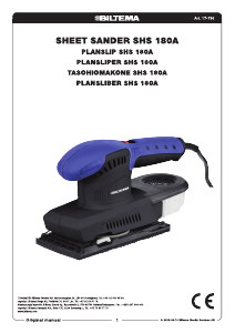 Käyttöohje Biltema SHS 180A Tasohiomakone