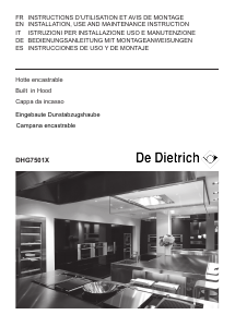 Bedienungsanleitung De Dietrich DHG7501X Dunstabzugshaube