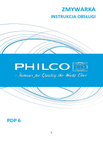 Instrukcja Philco PDP 6 Zmywarka