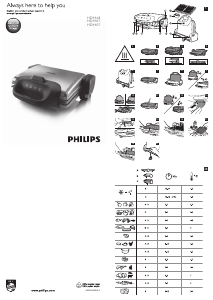 Kullanım kılavuzu Philips HD4468 Izgara tost makinesi