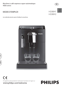 Mode d’emploi Philips HD8841 Machine à expresso