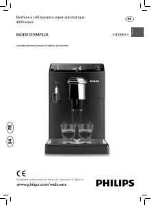 Mode d’emploi Philips HD8844 Machine à expresso
