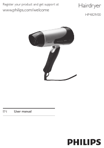 Manual Philips HP4829 Hair Dryer