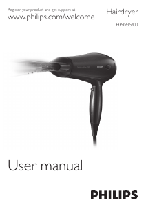 Manual Philips HP8299 Hair Dryer