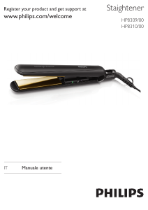 Manuale Philips HP8310 Piastra per capelli