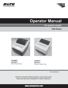 Manual SATO CG408 Label Printer