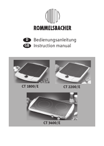 Handleiding Rommelsbacher CT 1800/E Kookplaat