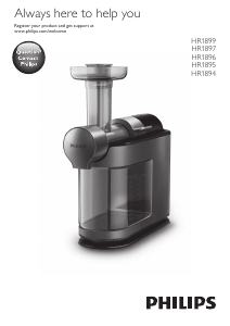 Manuale Philips HR1895 Centrifuga