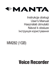 Instrukcja Manta MM282 Dyktafon